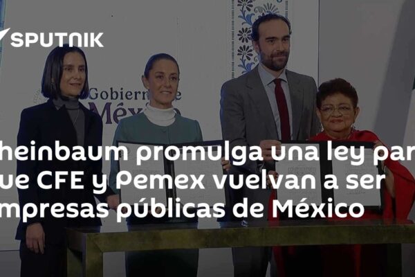 Sheinbaum promulga una ley para que CFE y #Pemex vuelvan a ser empresas públicas… Sheinbaum promulga una ley para que CFE y #Pemex vuelvan a ser empresas públicas…